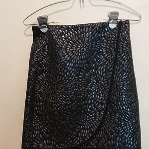 LOFT Black Textured Mini Skirt